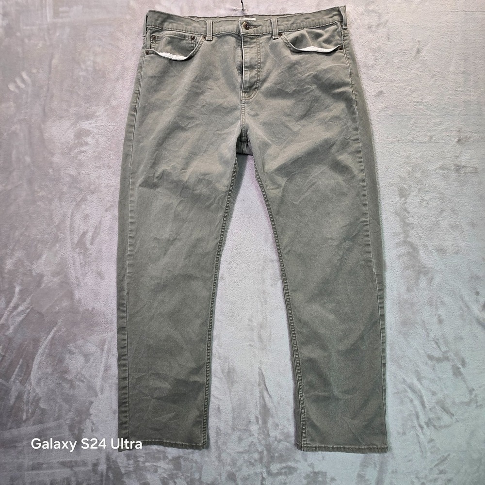 Dockers Pants Mens 38x32 Gray Cotton Stretch Straight Fit Mid Rise Flat Front